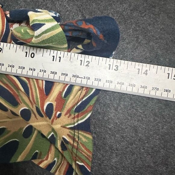 Scarlett Tropical Floral Print U-Neck Cutout Sleeve Blouse Womens XL Blue Cottag - Picture 8 of 11